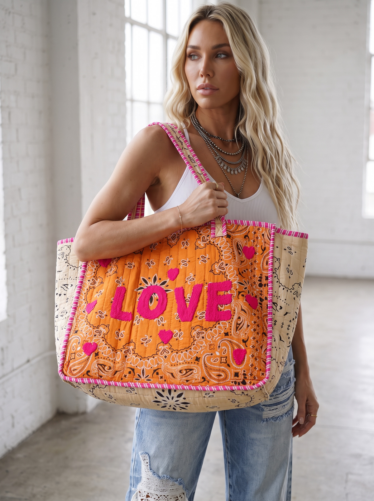 PREORDER - POL LOVE Bandana Quilted Tote