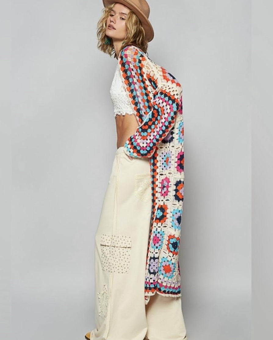 POL Granny Tile Crochet Cardigan