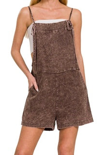 Washed Tie Strap Romper