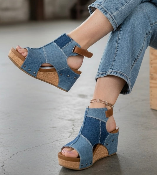 Very G Lala Denim Wedge