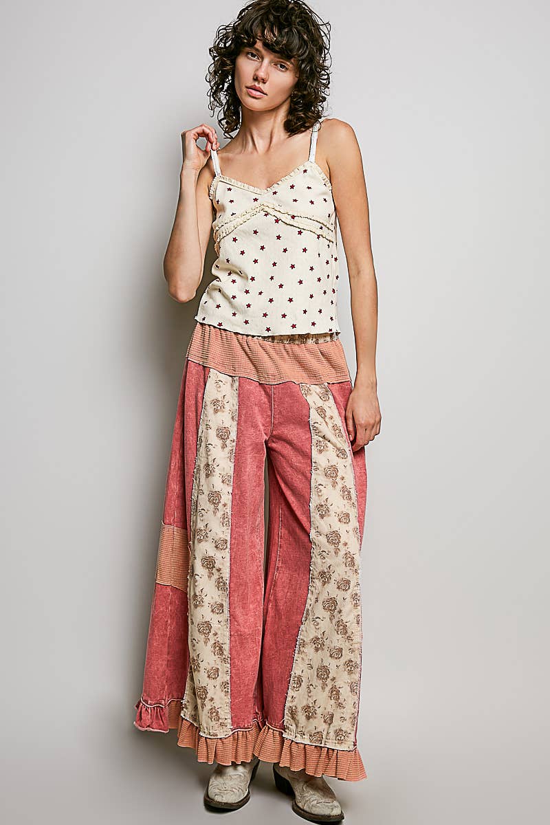 POL French Terry Ruffle Hem Pants