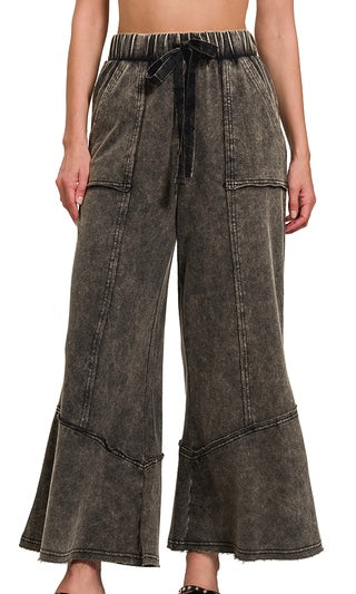 Acid Washed Cropped Pants