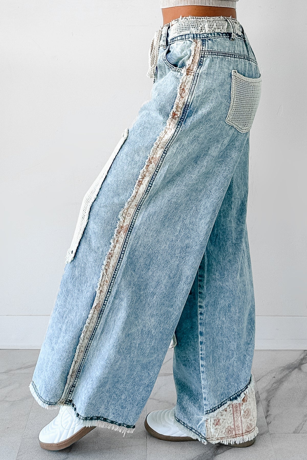 PREORDER- POL Wide Leg Patch Jeans
