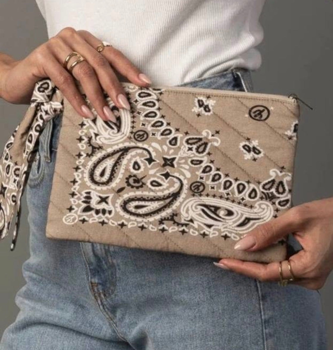 Tan Bandana Clutch