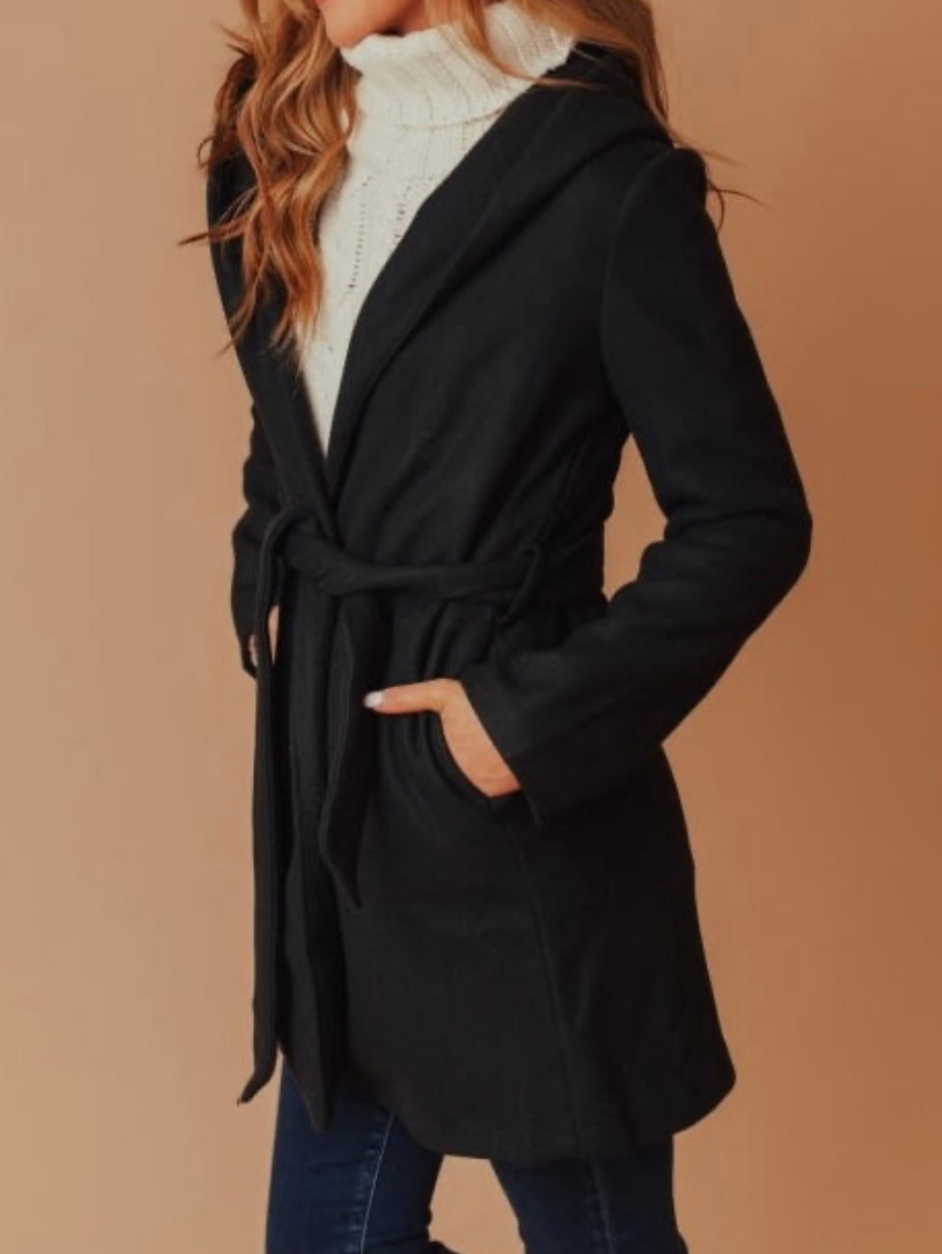 JQ Fleece Belted Hoodie Coat