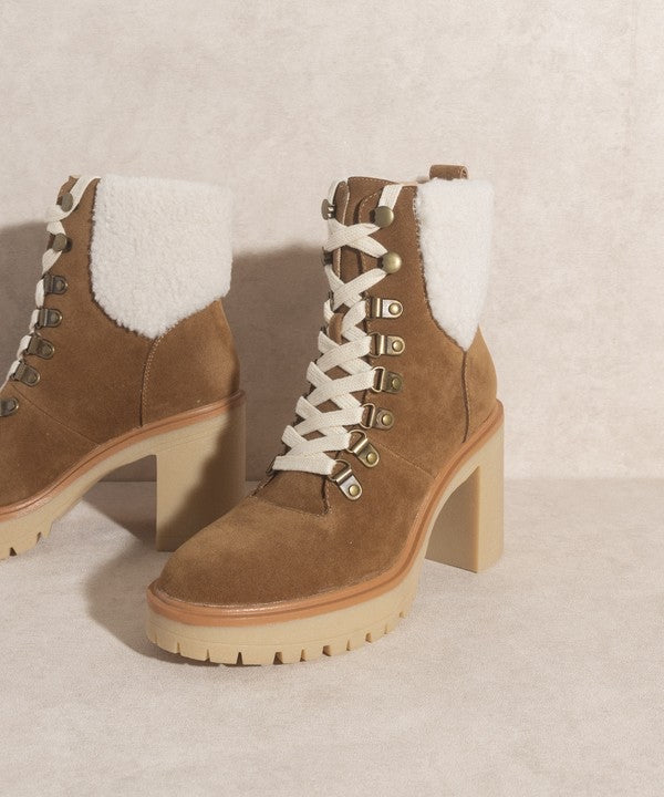 Oasis Society Lace Up Sherpa Boots