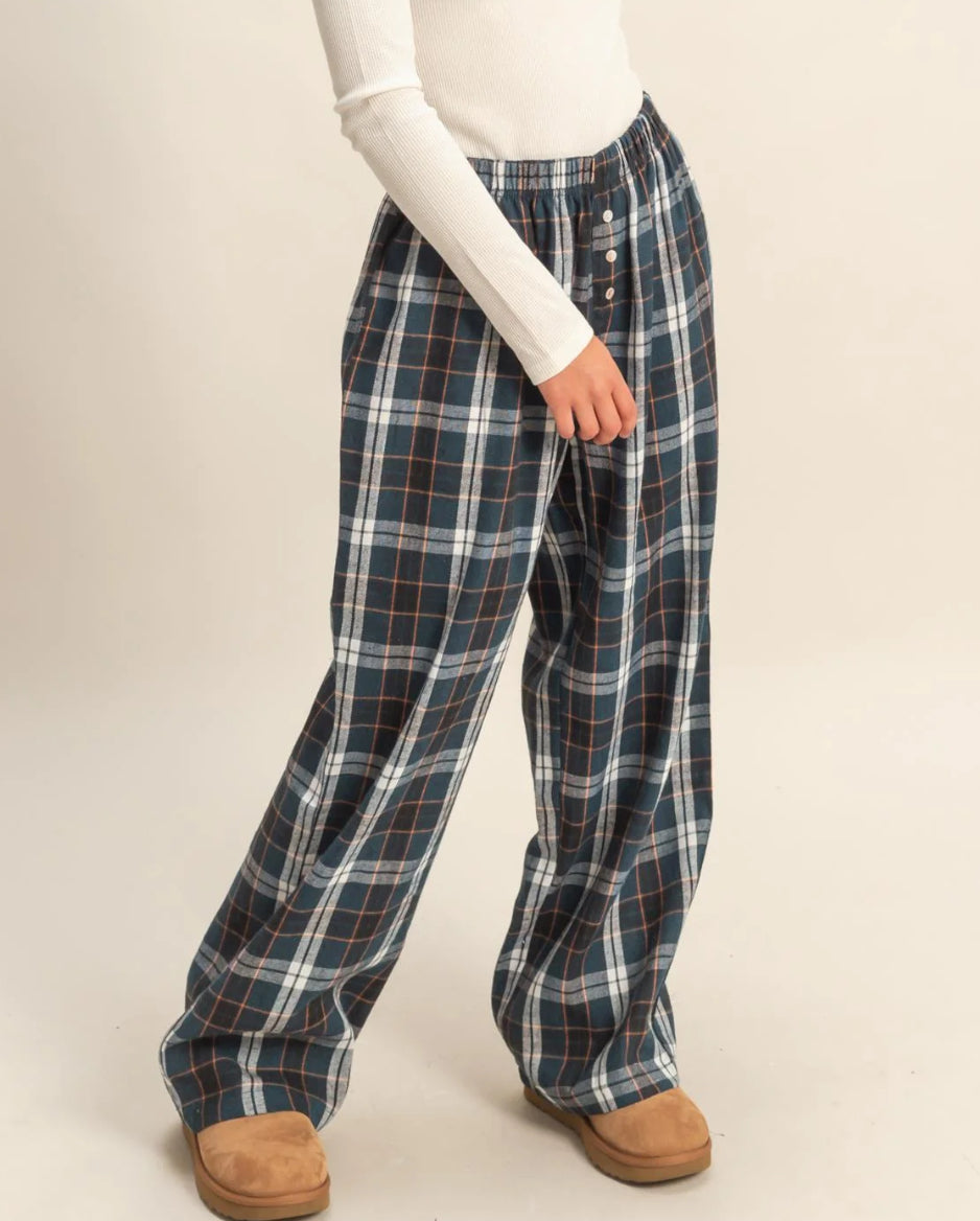Plaid Wide Leg Pants