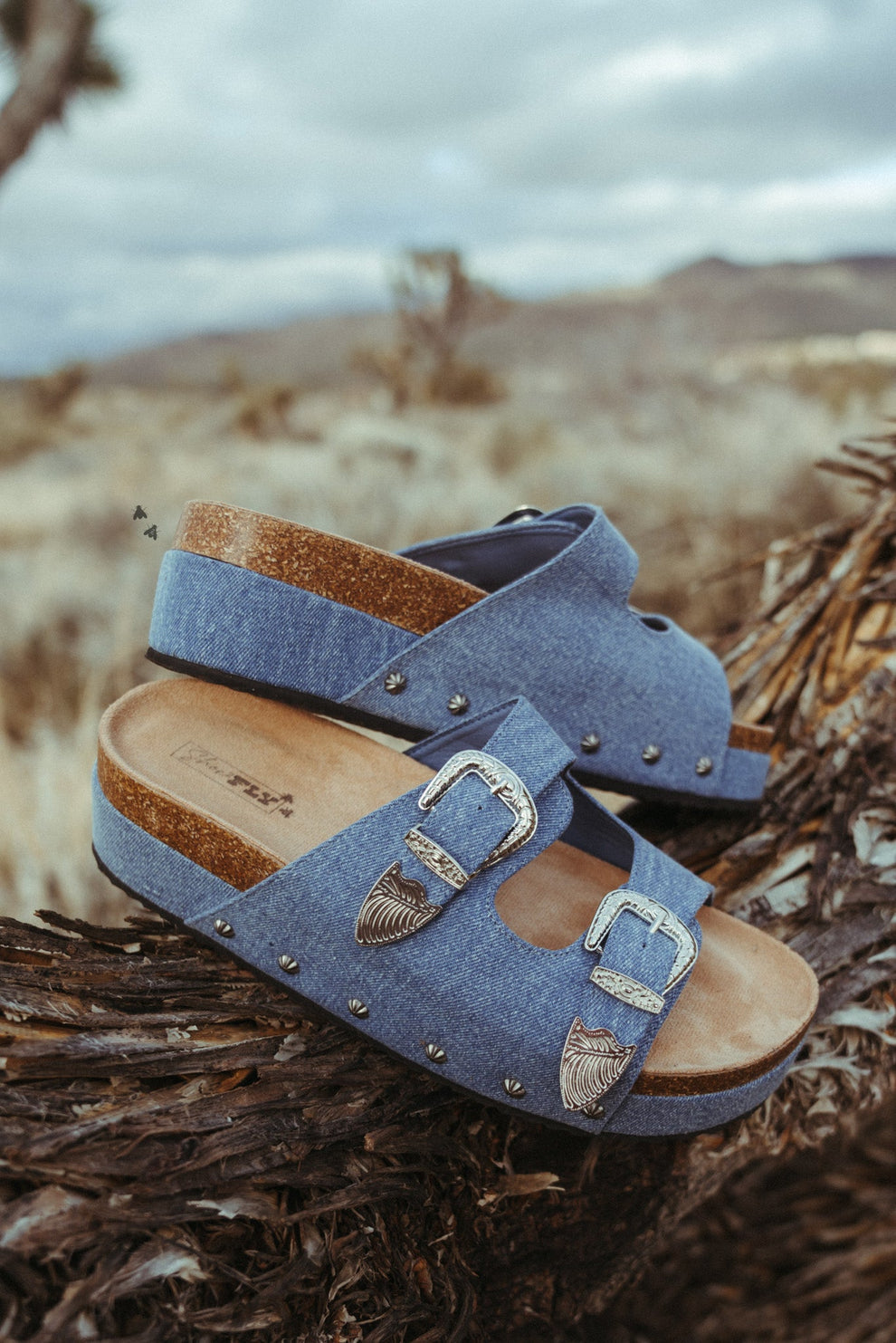 Two 2 Fly Co Denim Platform Sandals