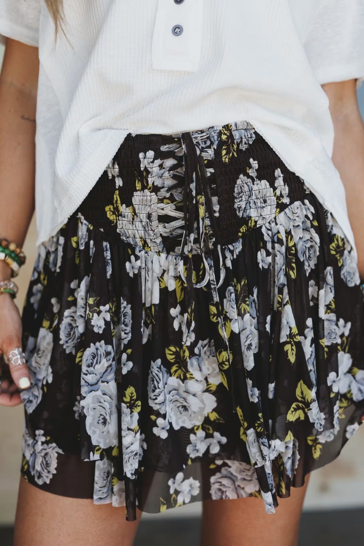 Listicle Lace Up Skort