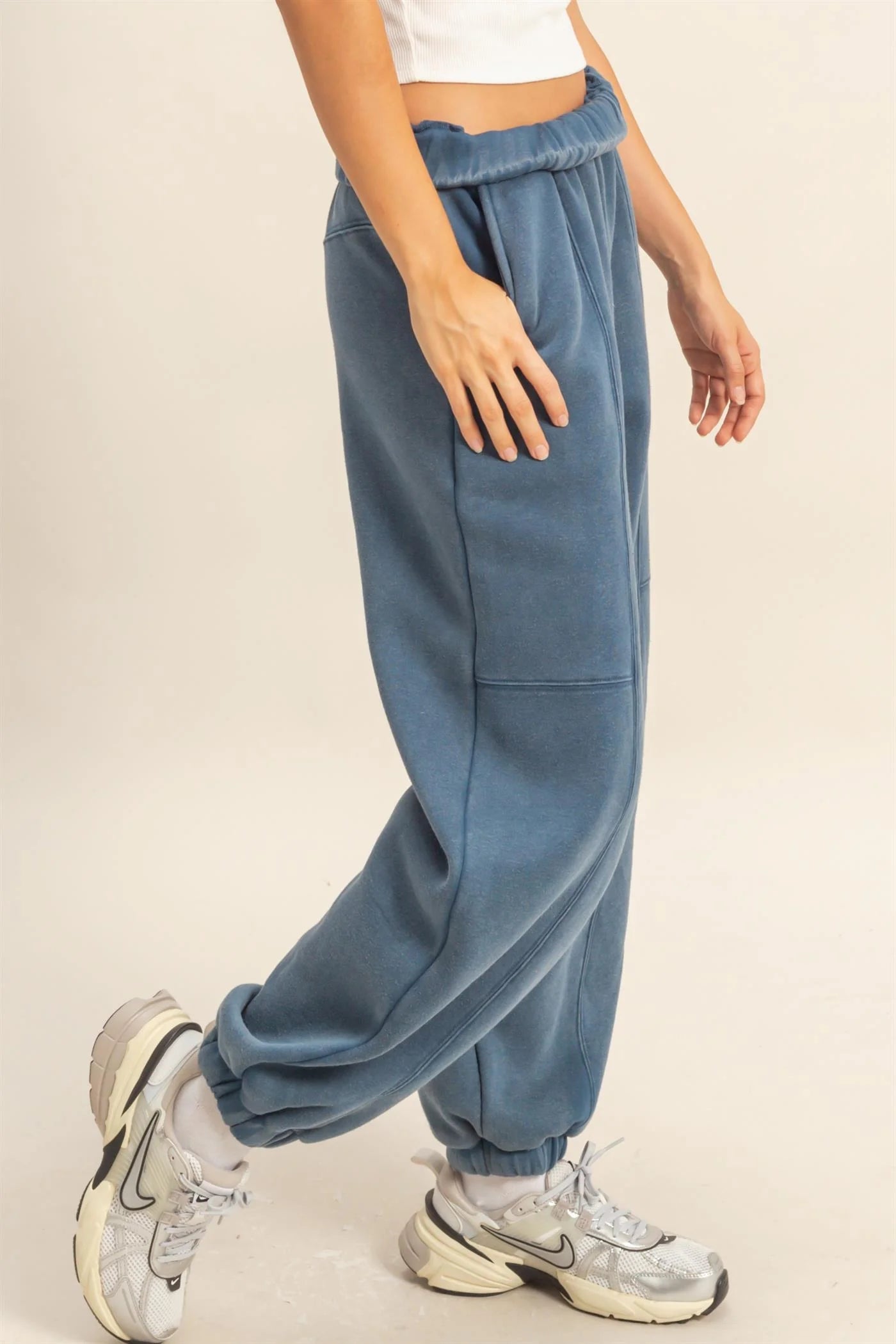 Relaxed Dusty Blue Sweat Pants