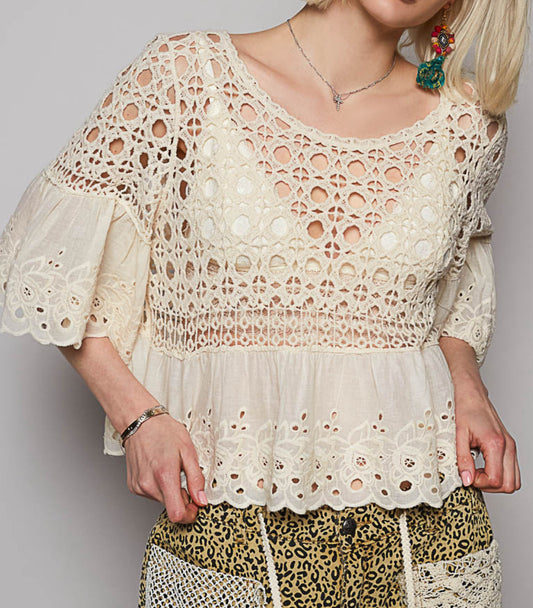 PREORDER- POL Crochet Top