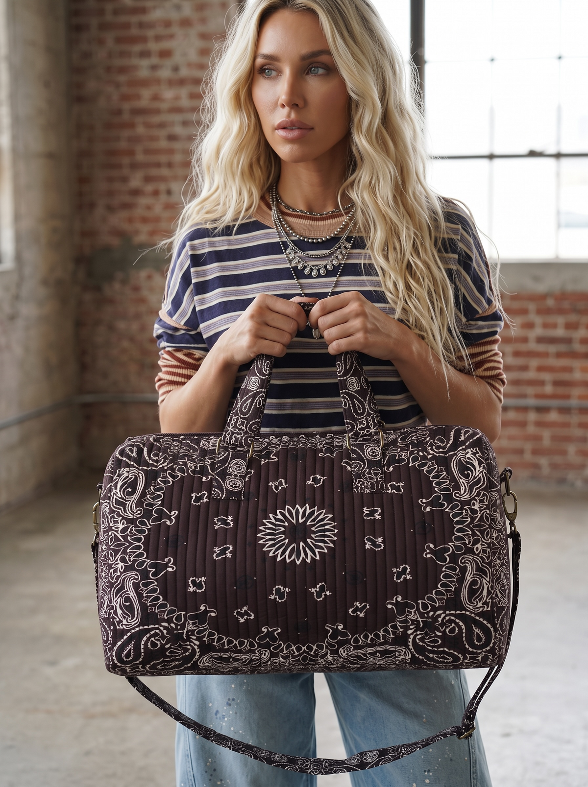 Brown Bandana Duffel