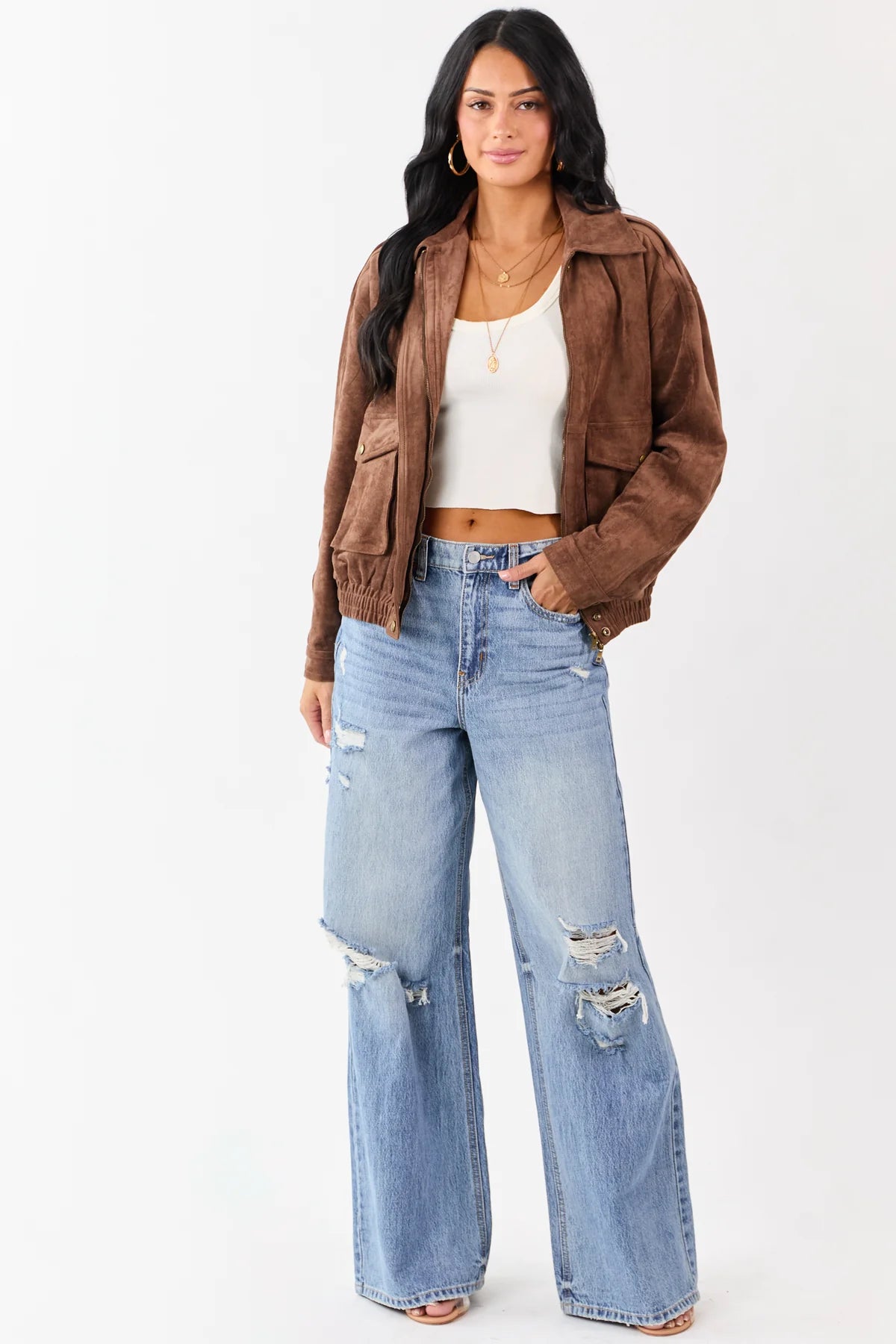 Cello High Rise Wide Leg Jeans