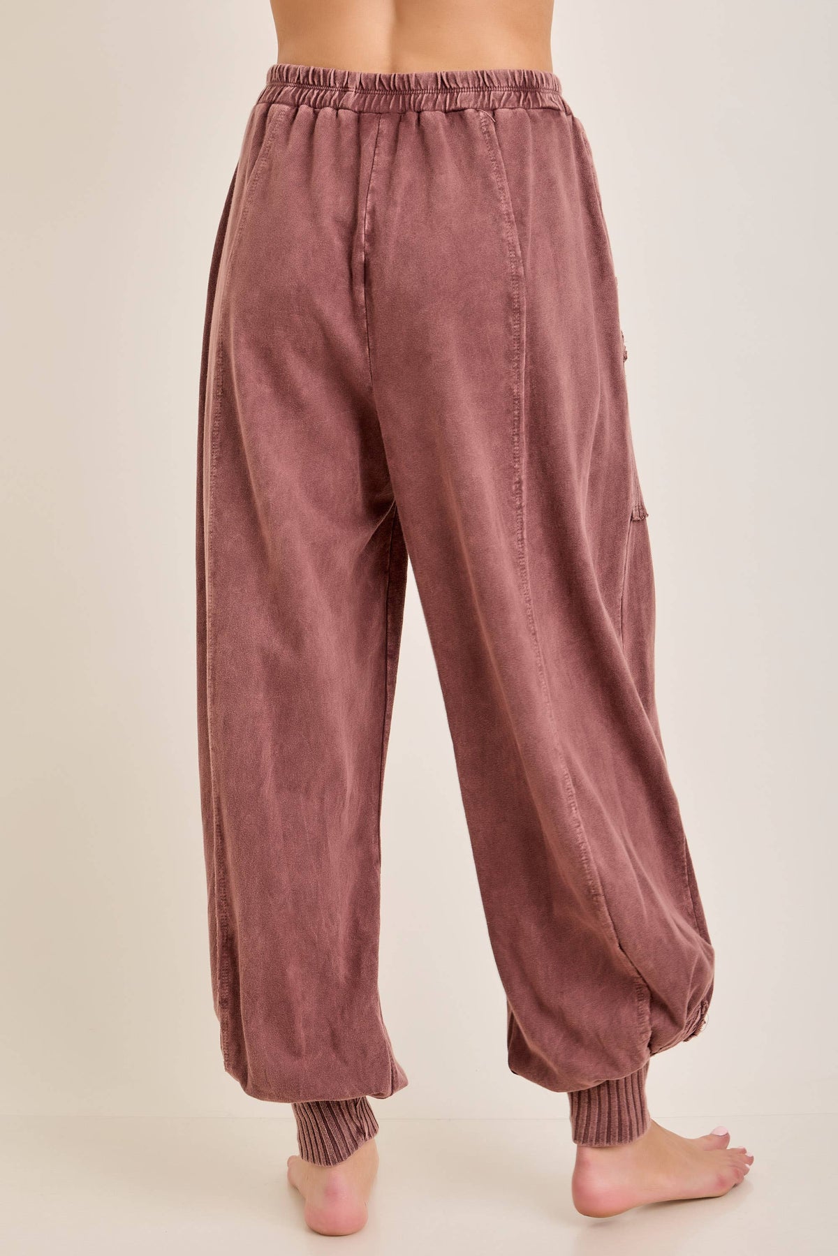 Zen Mineral Washed Ribbed  Baggy Lounge Balloon Pants HP7610