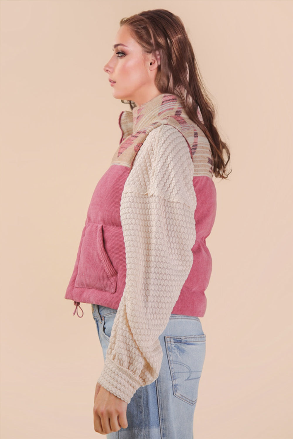 Very J Aztec Puffer Vest