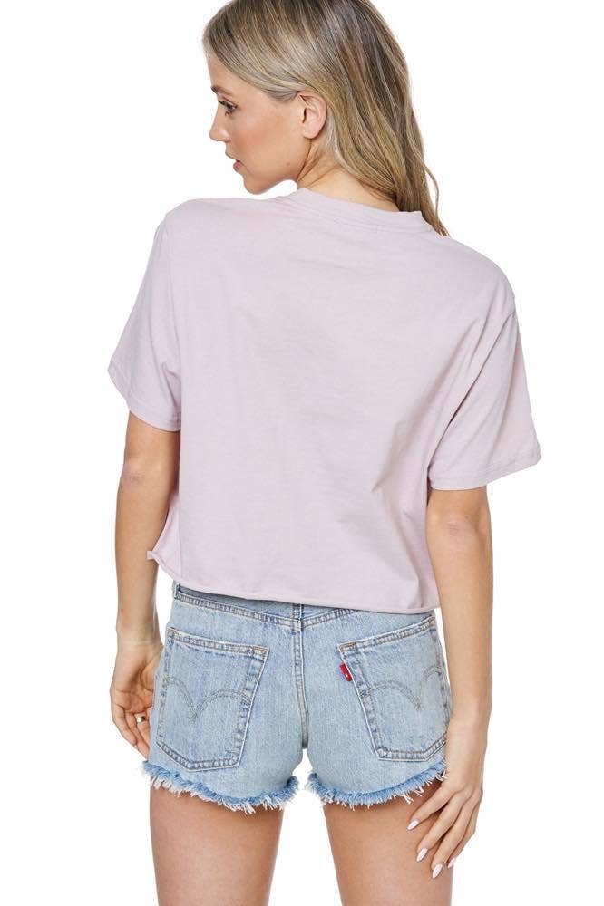 Free Bird Eagle Graphic S/S Faux Cropped Tee