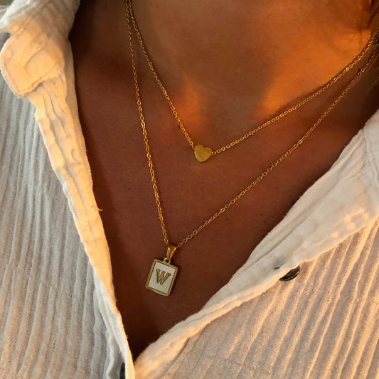 Mother Of Pearl Monogram Necklace