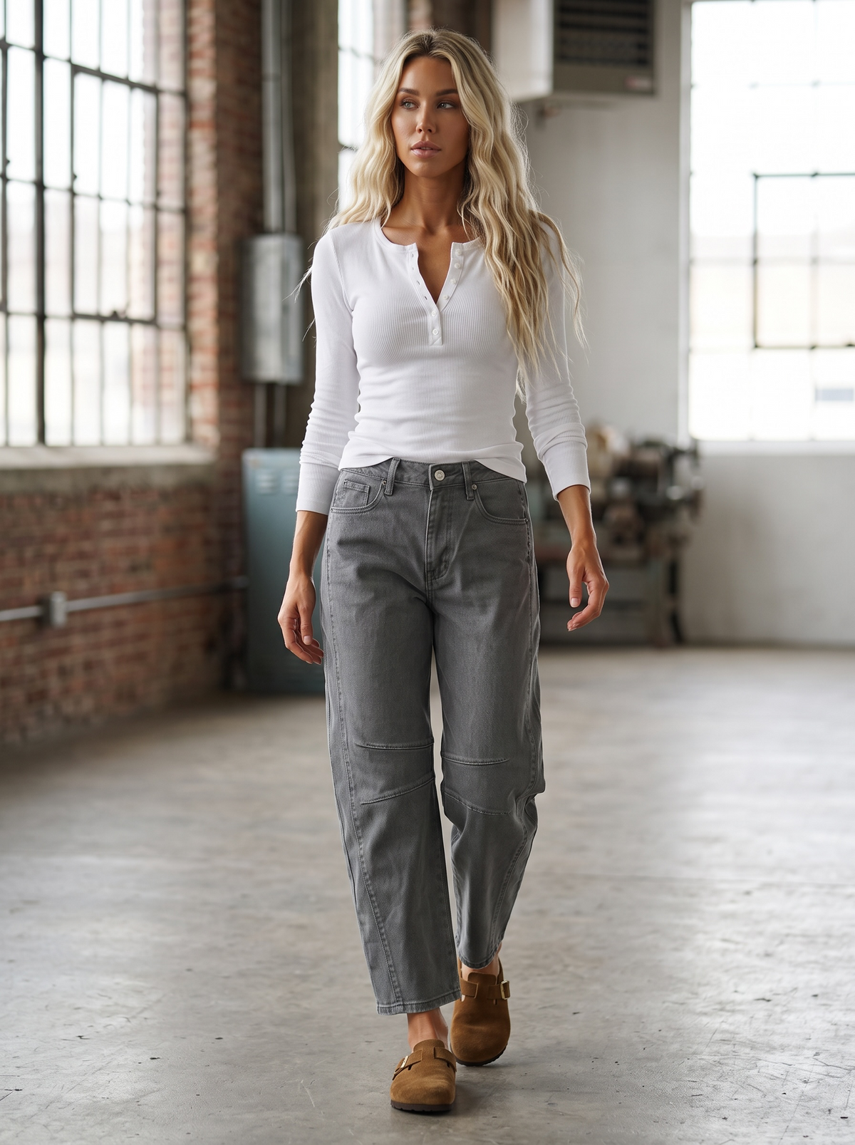 Washed Barrel Jeans