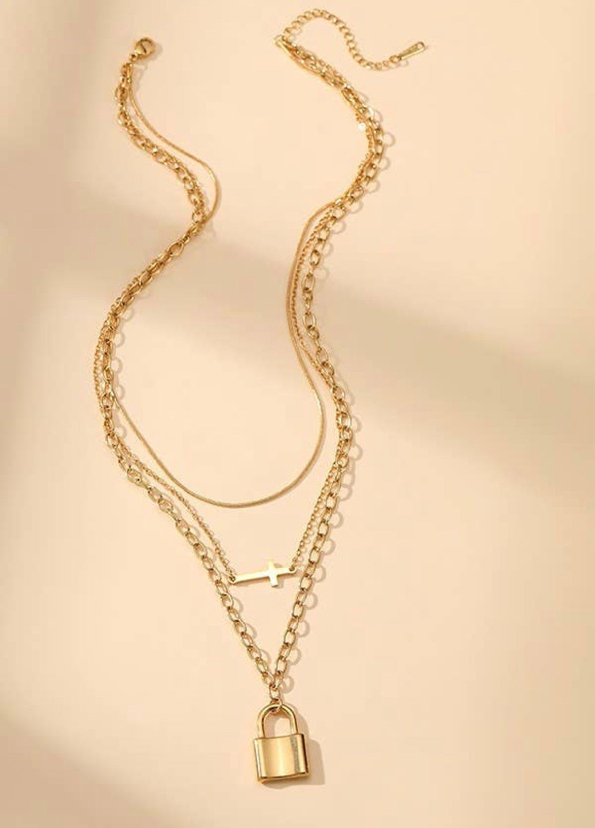 Layered Lock Necklace