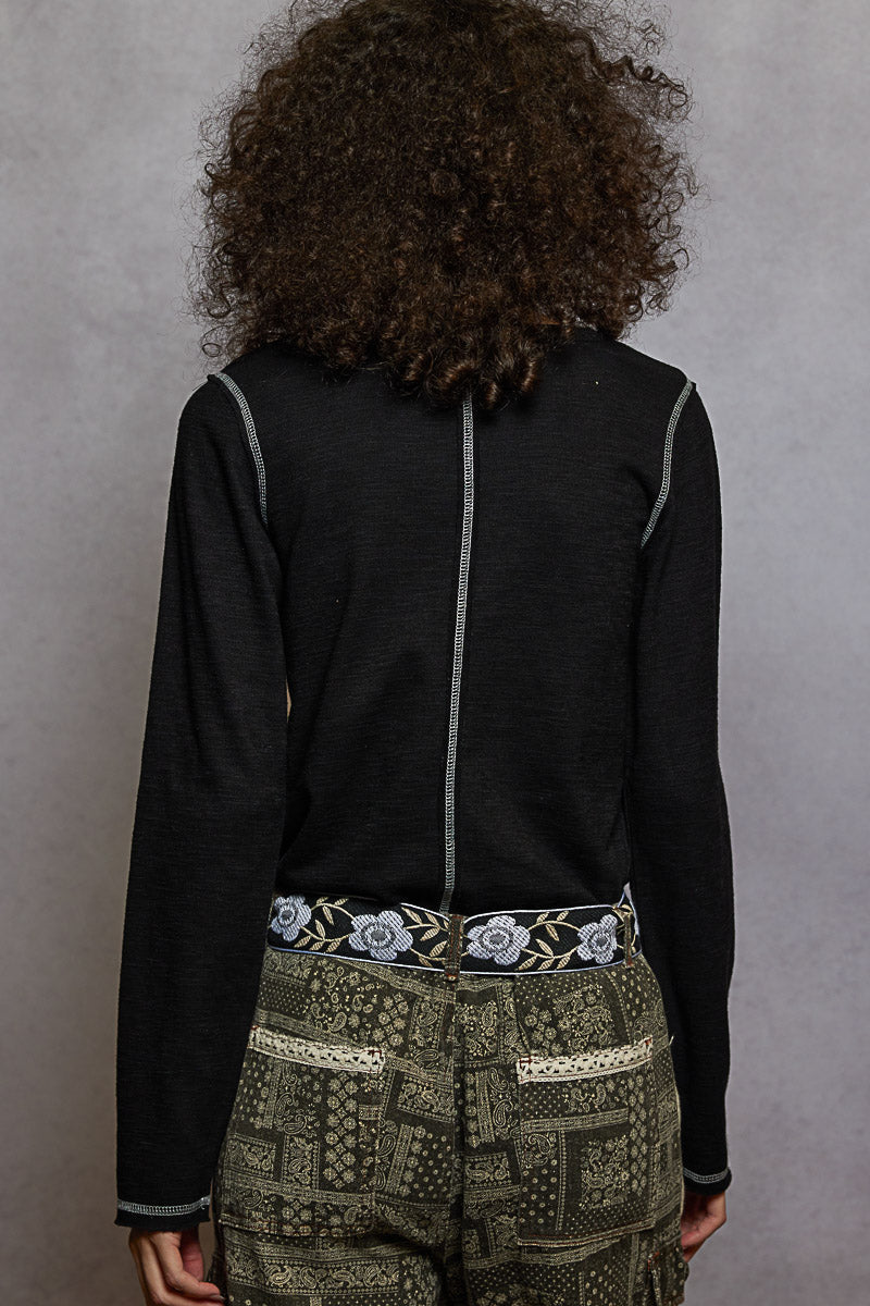 PREORDER- POL Studded Long Sleeve Top