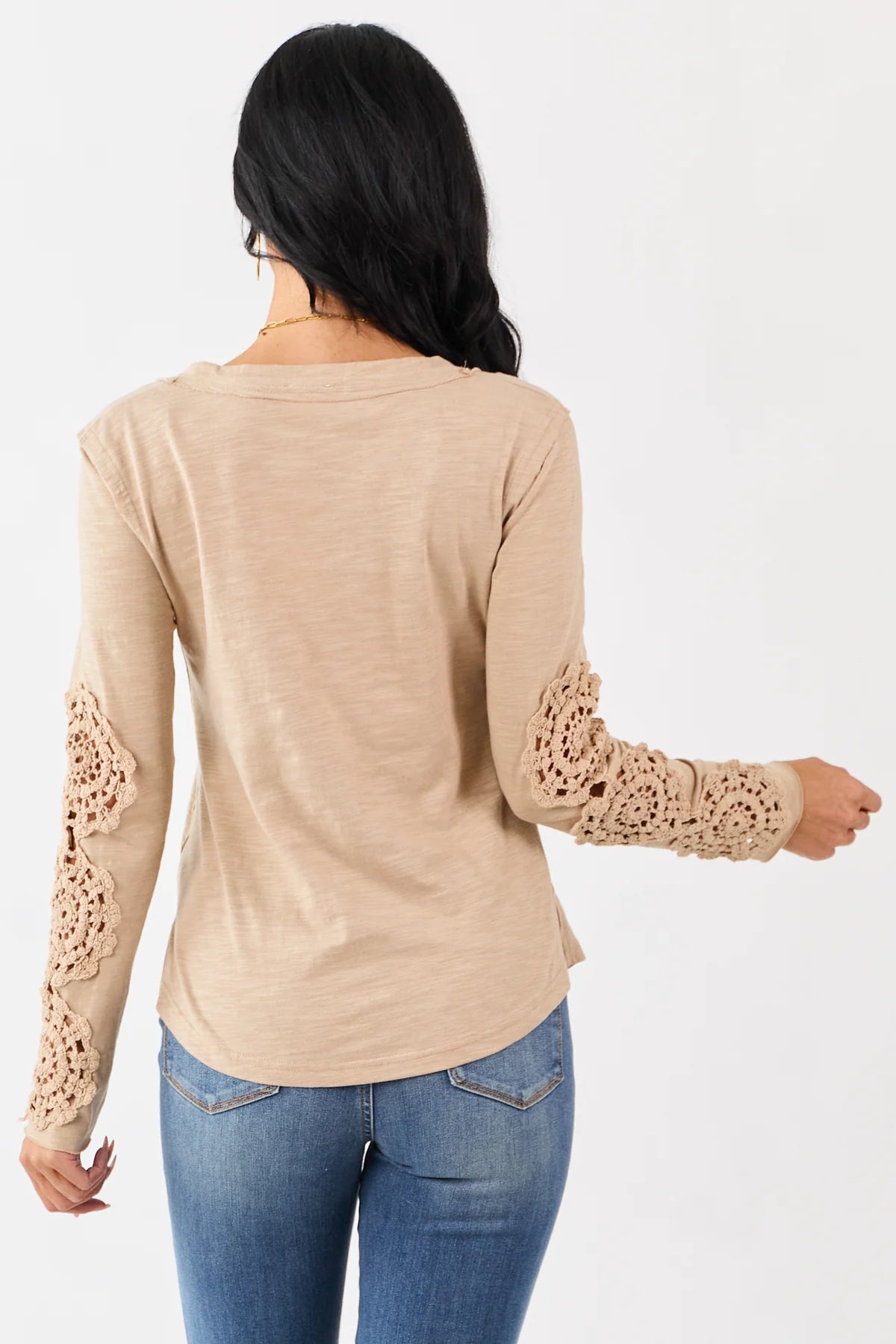 Very J Crochet Sleeve Henley