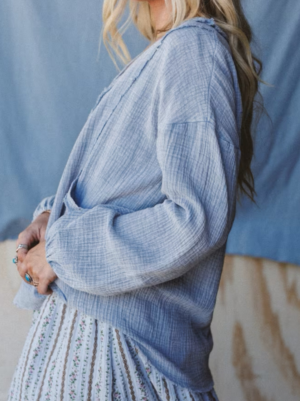 Very J Textured Cotton Top