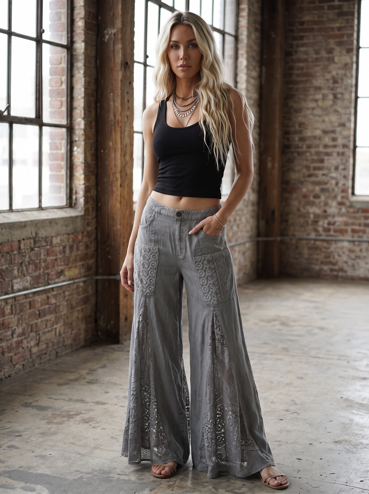 Angie Lace Flare Pants