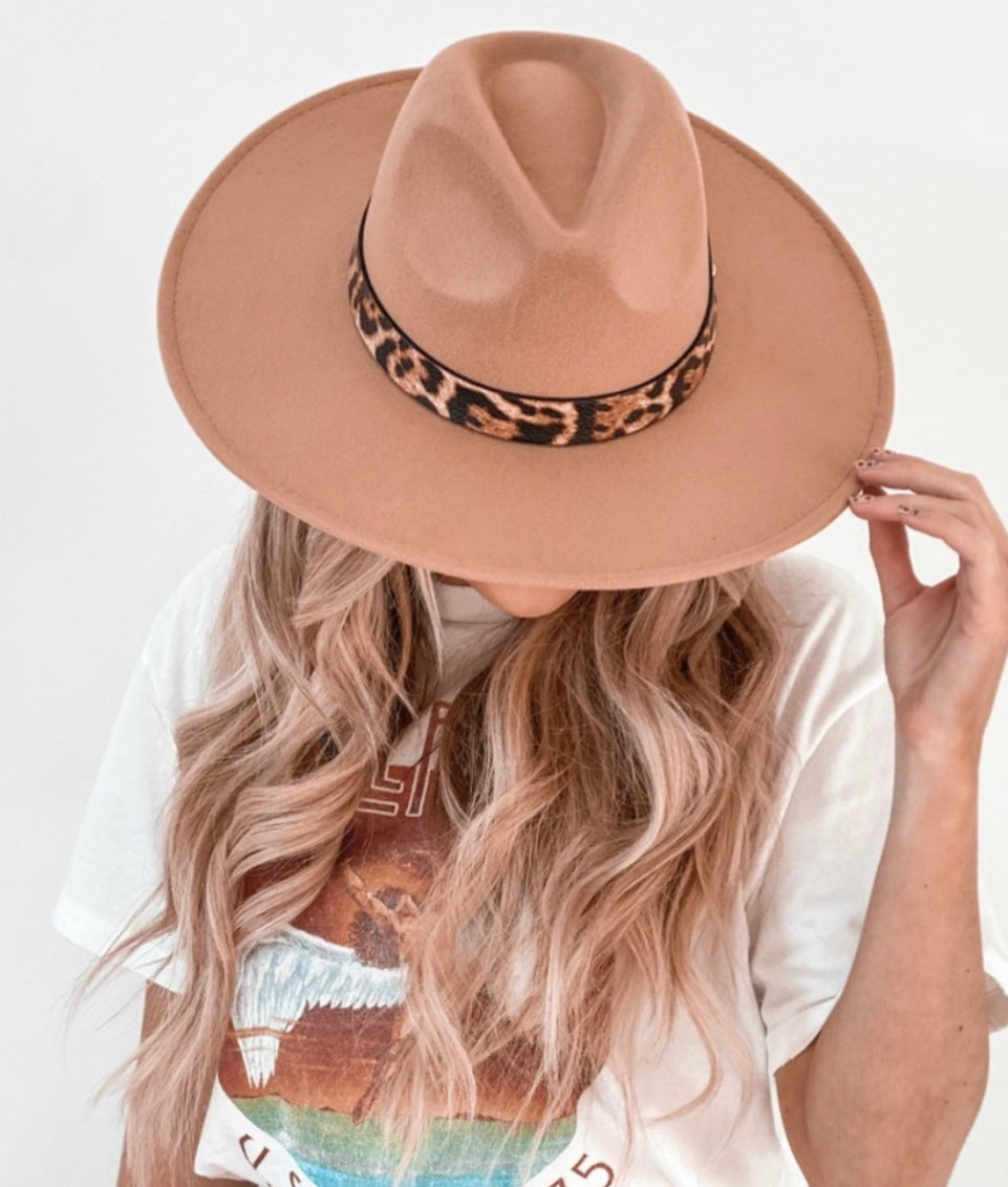 Fame In The Wild Leopard Detail Fedora Hat