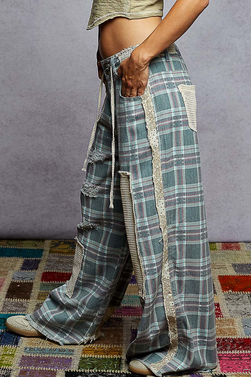 POL Wide Leg Patch Pants