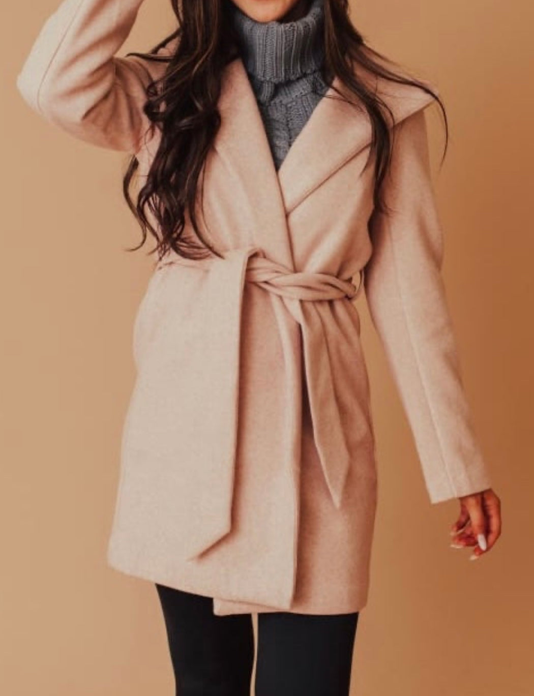 JQ Fleece Belted Hoodie Coat