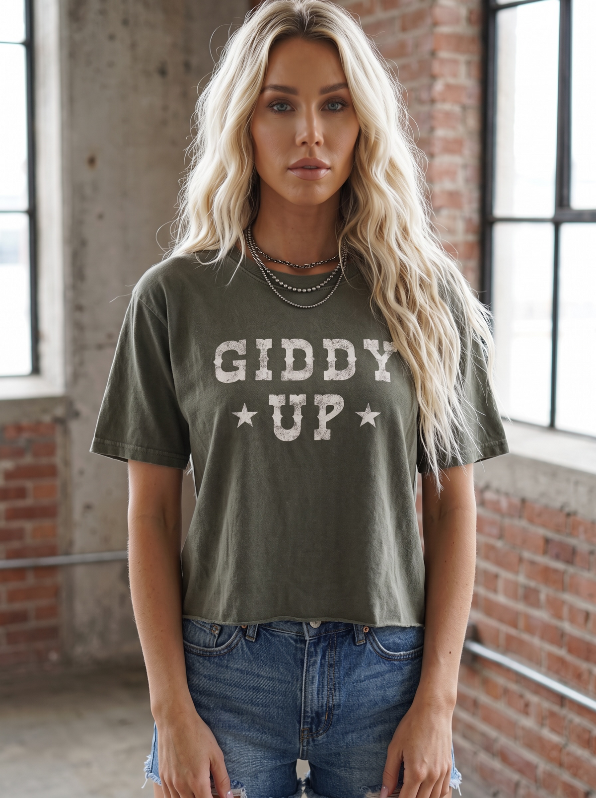 Giddy Up Graphic Crop Tee