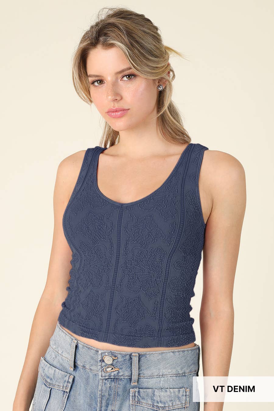 NS8525 - Vintage Reversible Textured Top