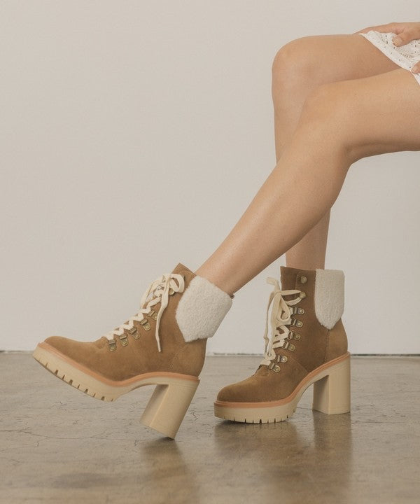 Oasis Society Lace Up Sherpa Boots