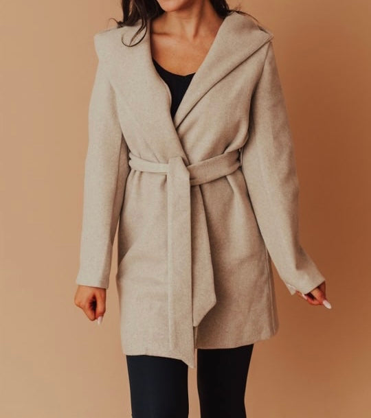 JQ Fleece Belted Hoodie Coat