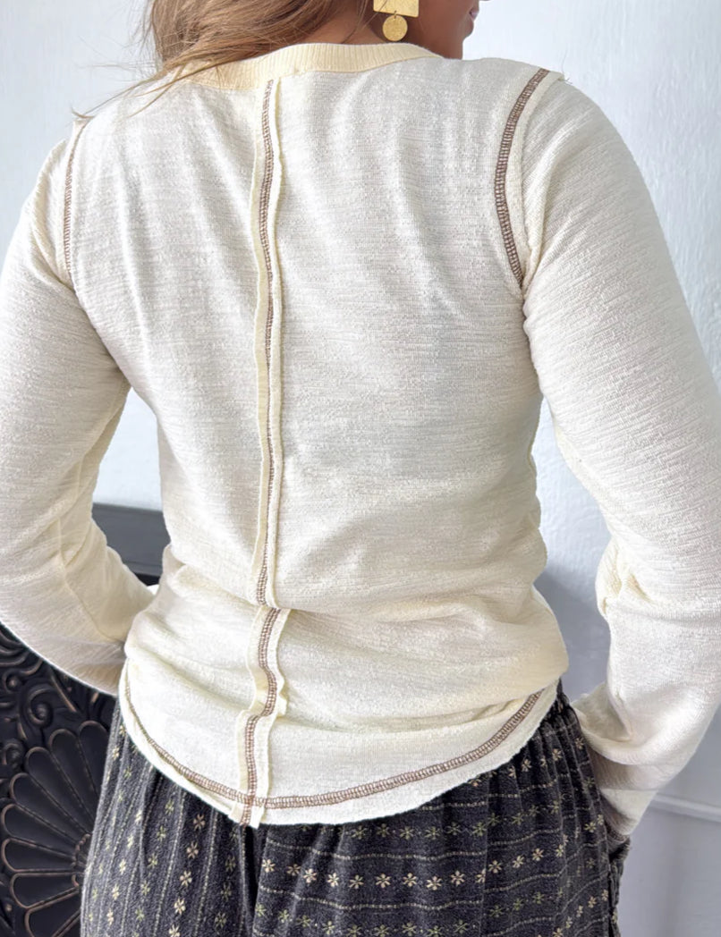 POL Studded Long Sleeve Top