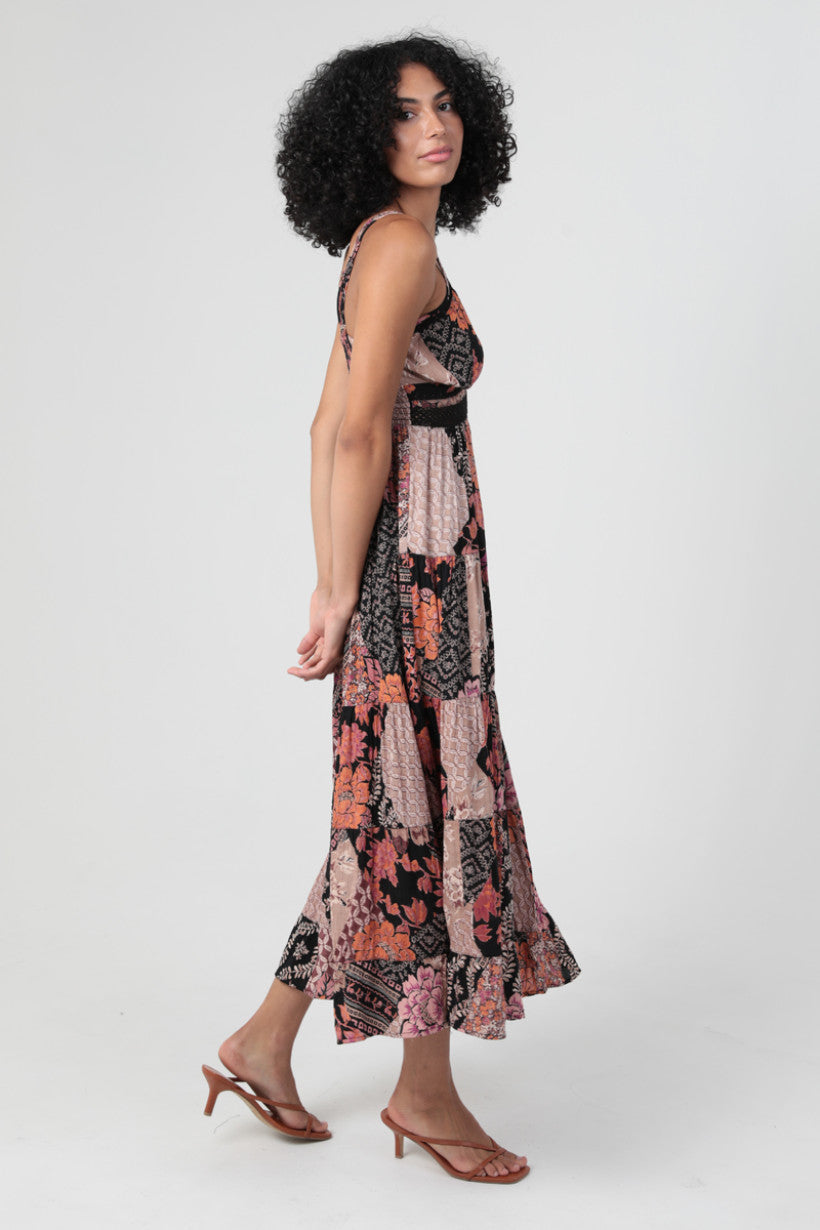 Angie Patchwork Print Dress