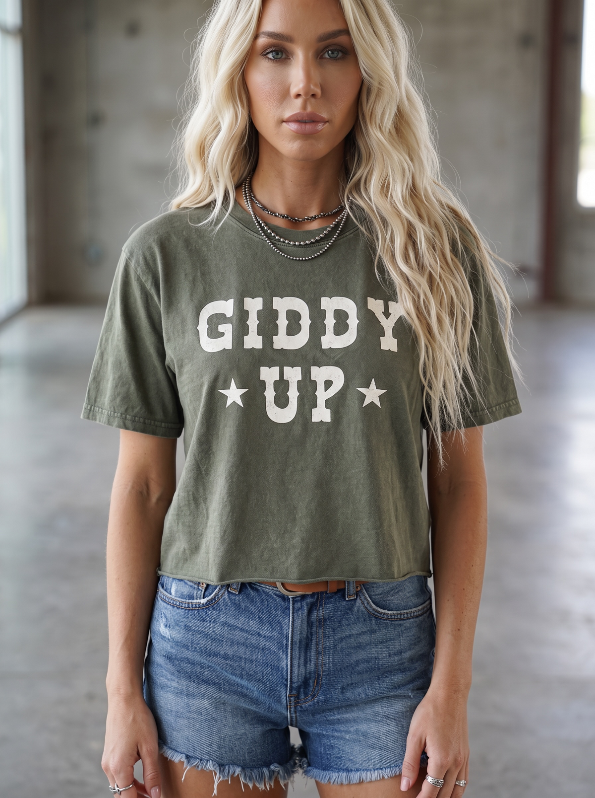 Giddy Up Graphic Crop Tee