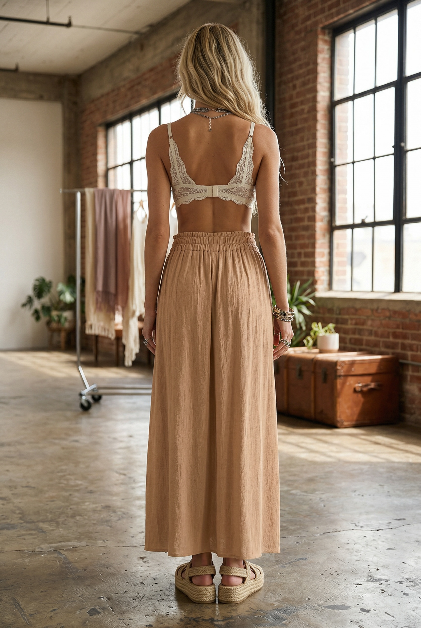 High Double Slit Maxi Skirt