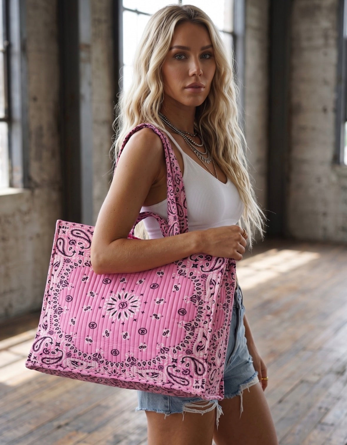 Pink Bandana Tote