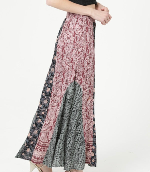 Angie Mixed Media Maxi Skirt