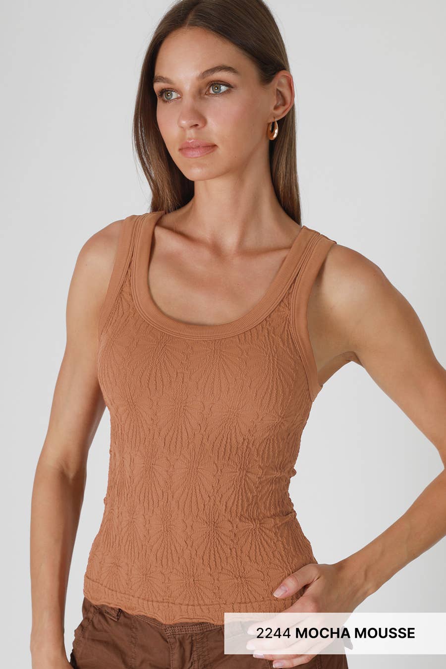 NS8458 - Reversible Lace Textured Tank Top