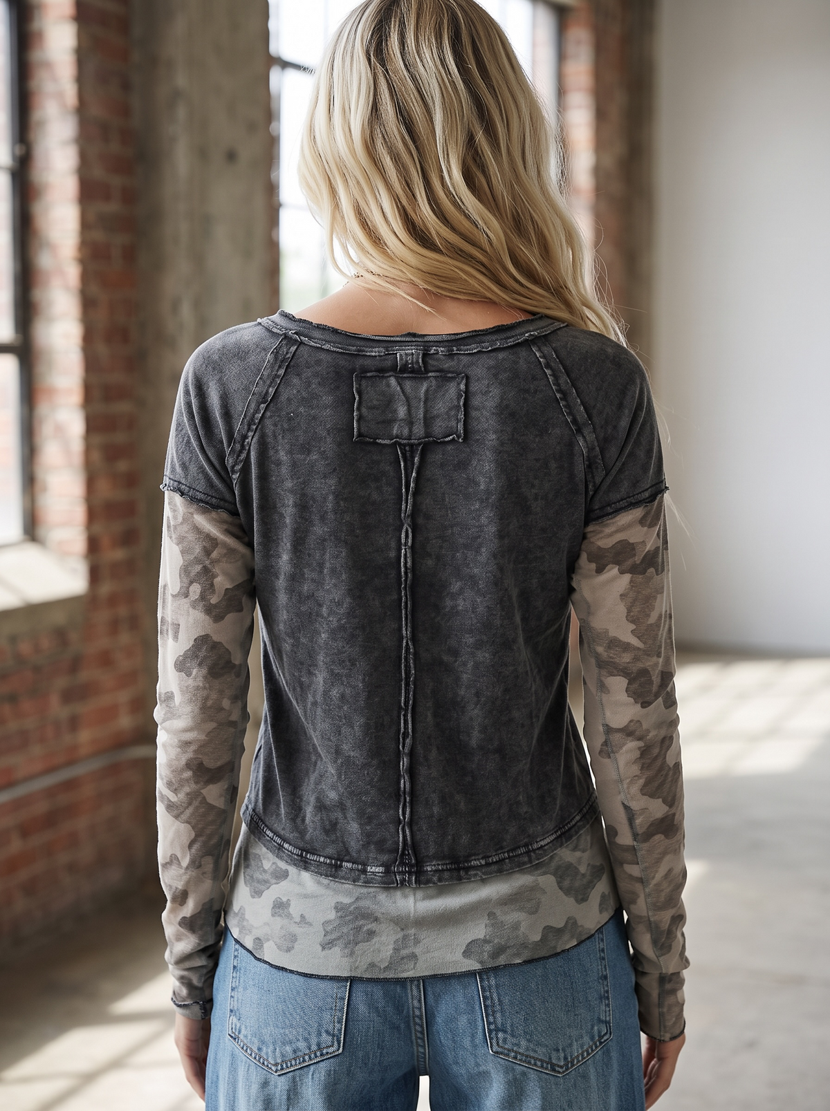 Oli & Hali Camo Layered Top