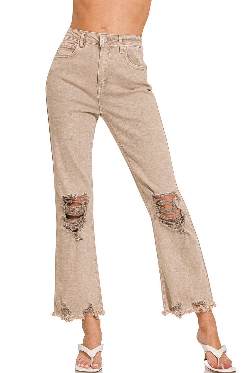 Distressed Cropped Flare