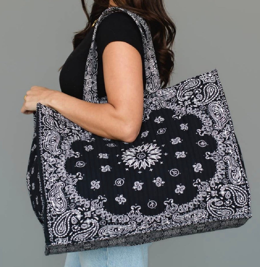 Panache Black Bandana Tote