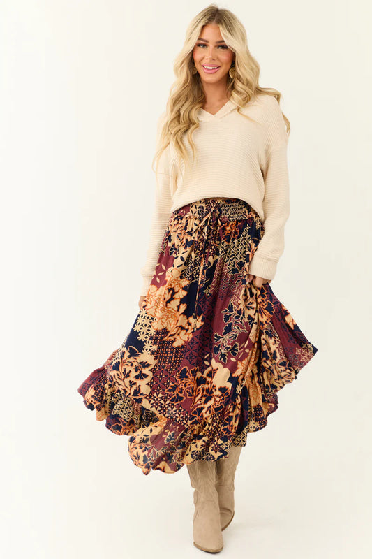 Angie Boho Maxi Skirt