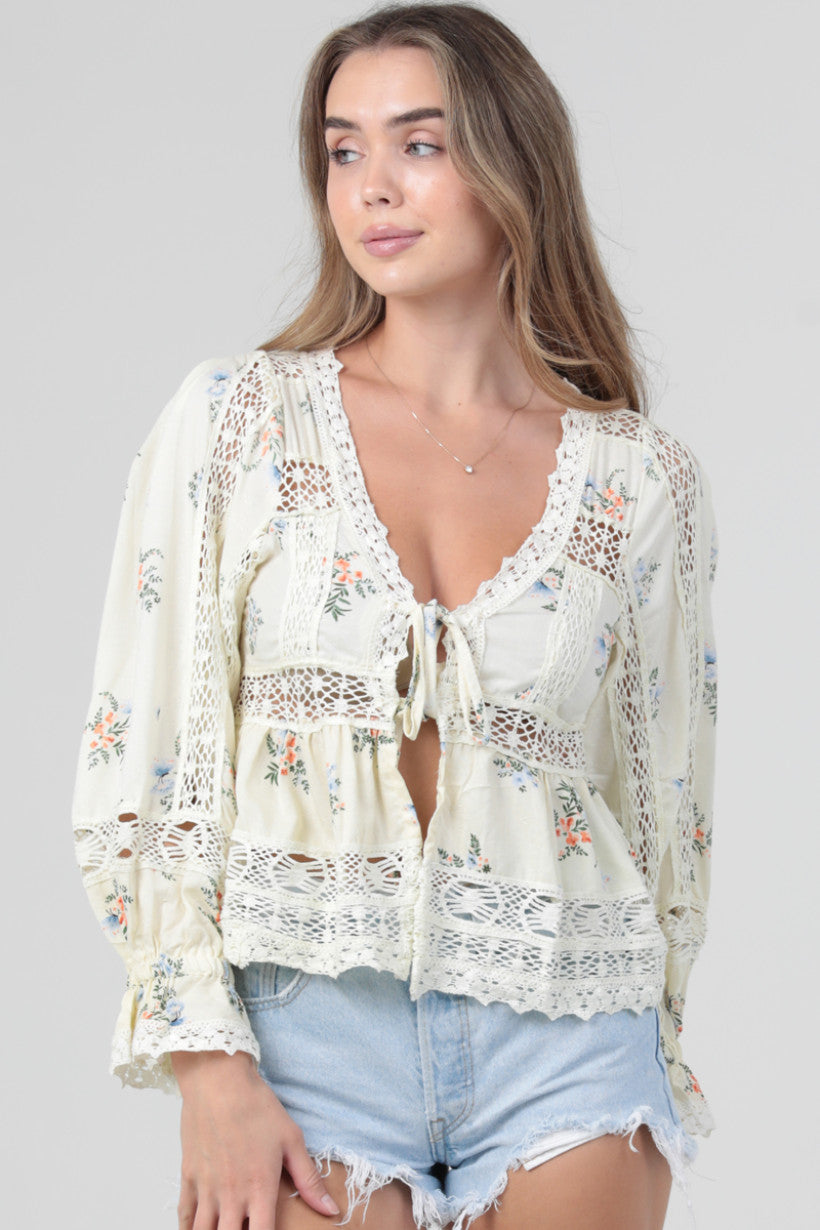 Angie Lace Floral Top