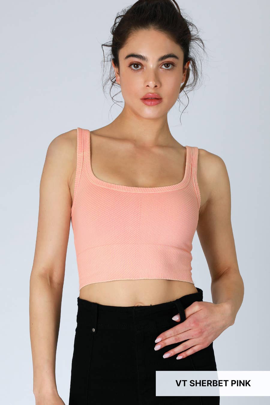 NS7923 - Vintage Chevron Crop Top