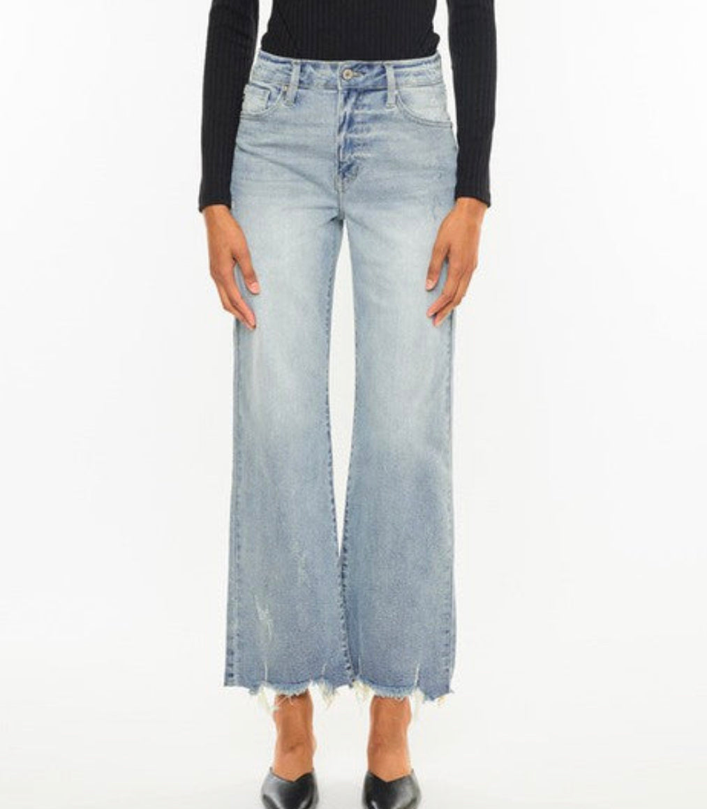 High Rise Slim Wide Leg