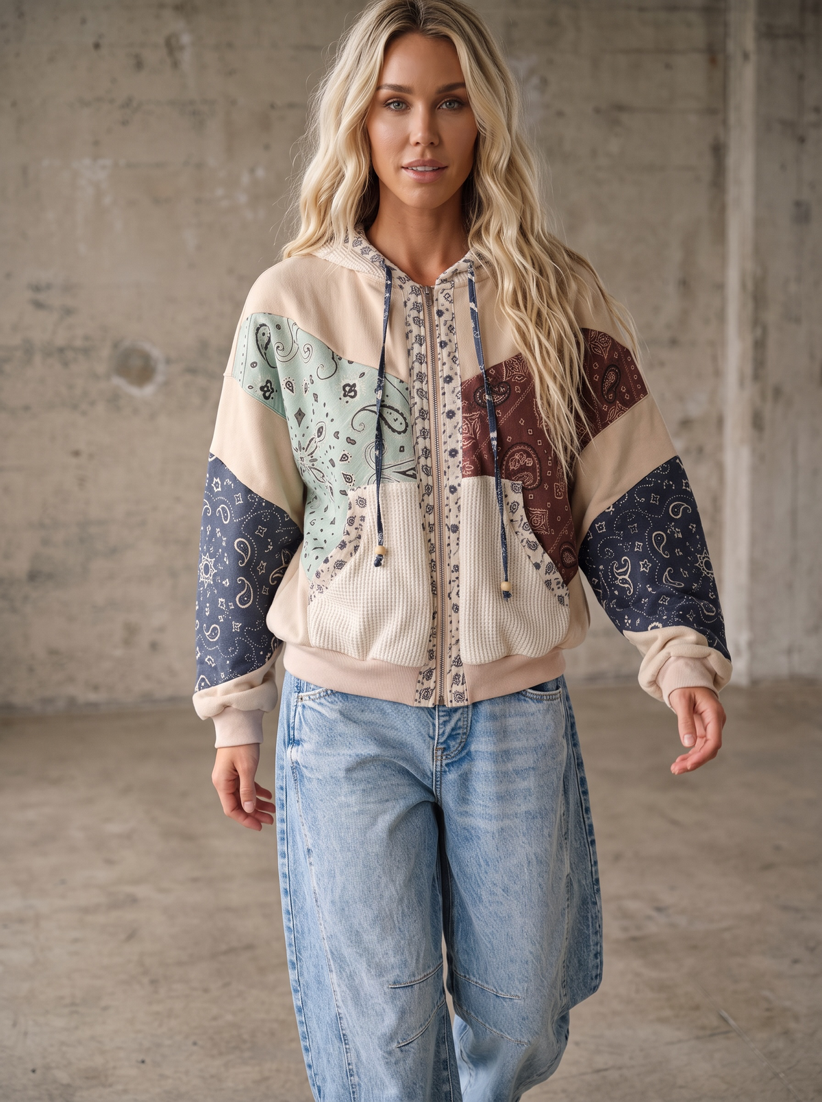 PREORDER - Paisley Patchwork Mixed Media Jacket