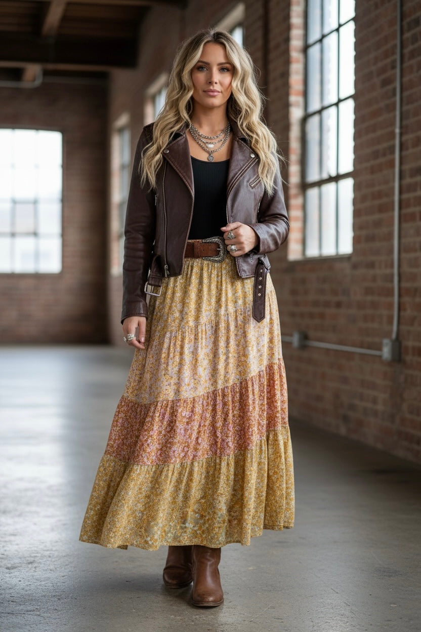 Angie Boho Maxi Skirt